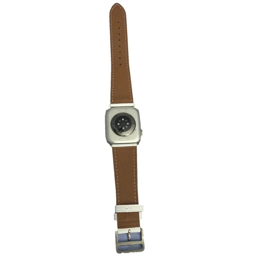 Strap Band WhiteUnisex's Leather replacement Band Series 10 iPhone Size 42/45 NW